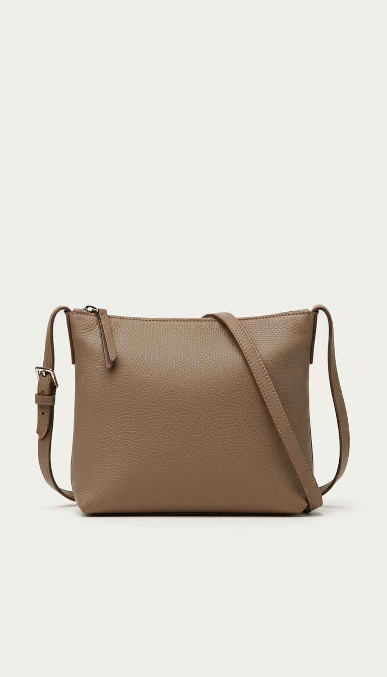 Bolso bandolera de piel pebble
