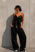 Top Crop Espalda Abierta – Negro