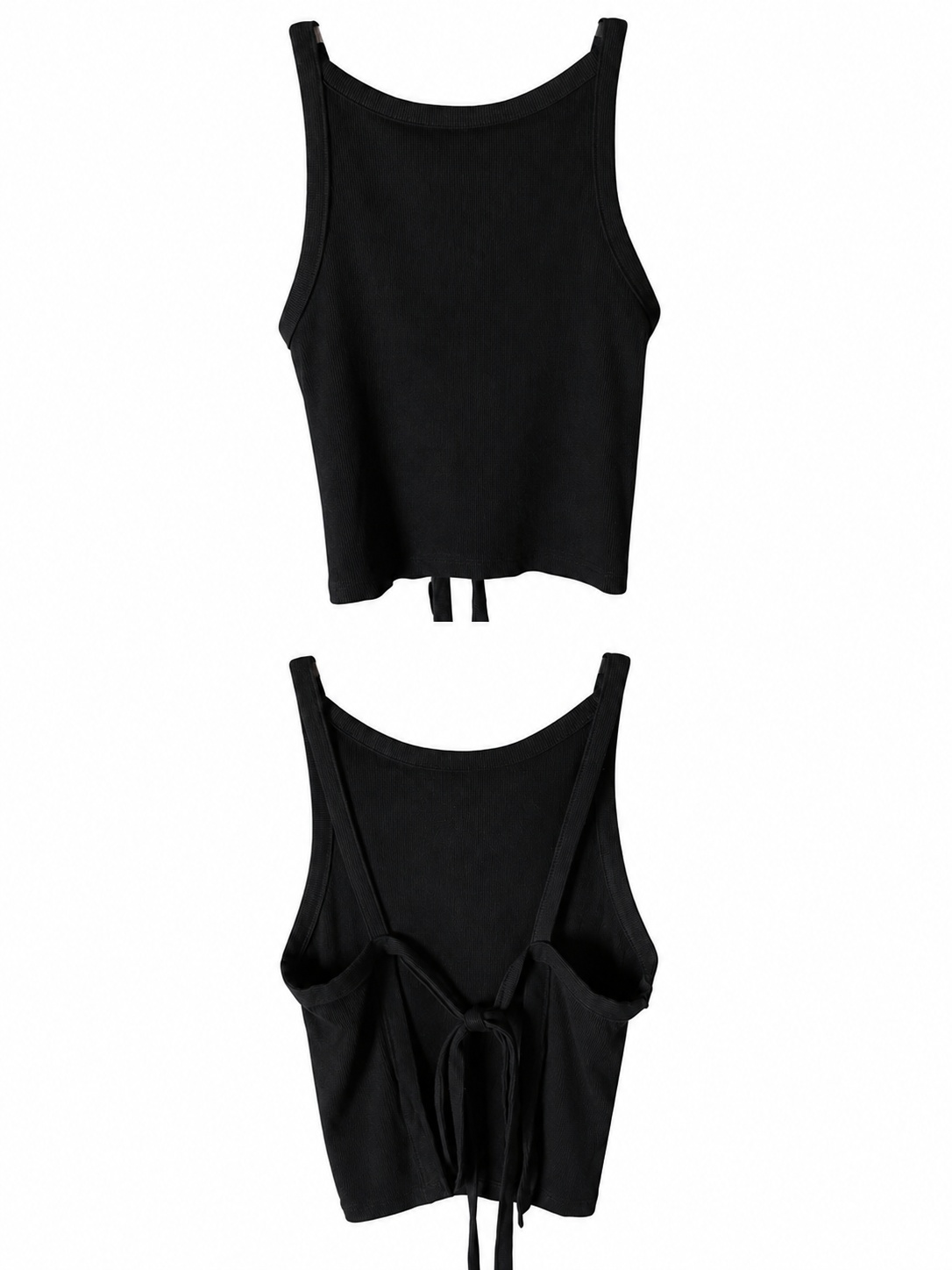Top Crop Eespalda Abierta - Negro